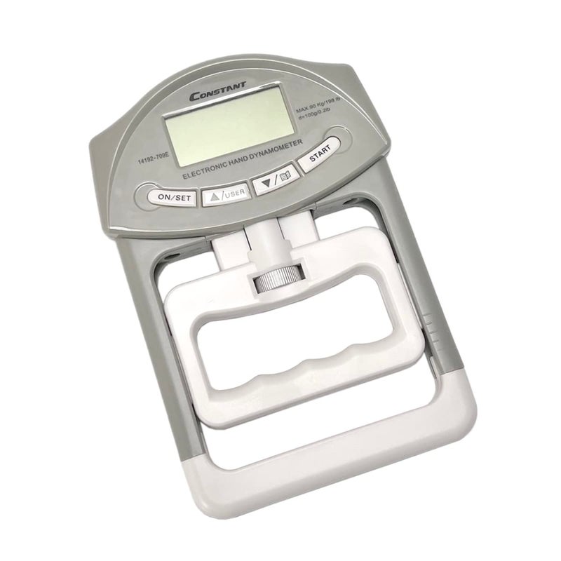 Constant 200 Lbs 90 Kgs Digital Hand Dynamometer Grip Strength Measurement Meter Auto Capturing Hand Grip Power (Grey) - Image 1